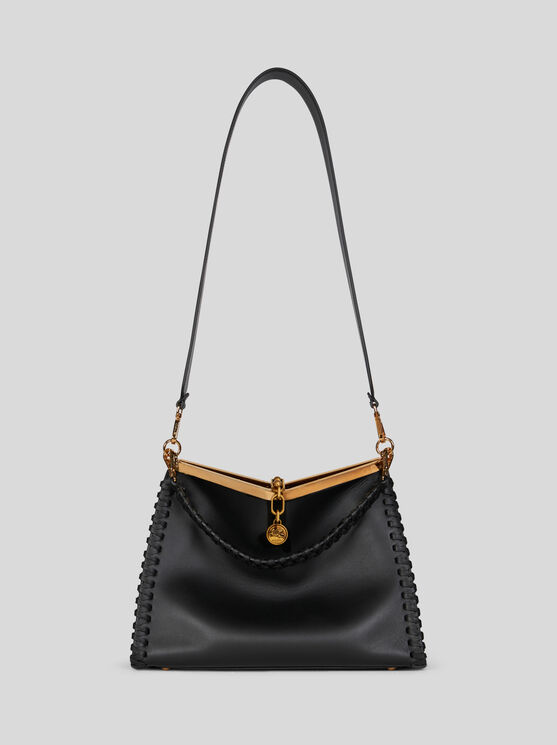 Shop Etro Large Vela Bag With Thread Work In Black