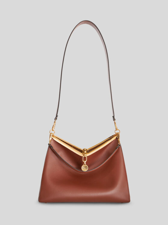 Shop Etro Large Vela Bag In Dark Brown