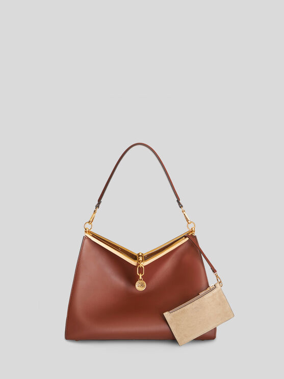 Shop Etro Large Vela Bag In Dark Brown