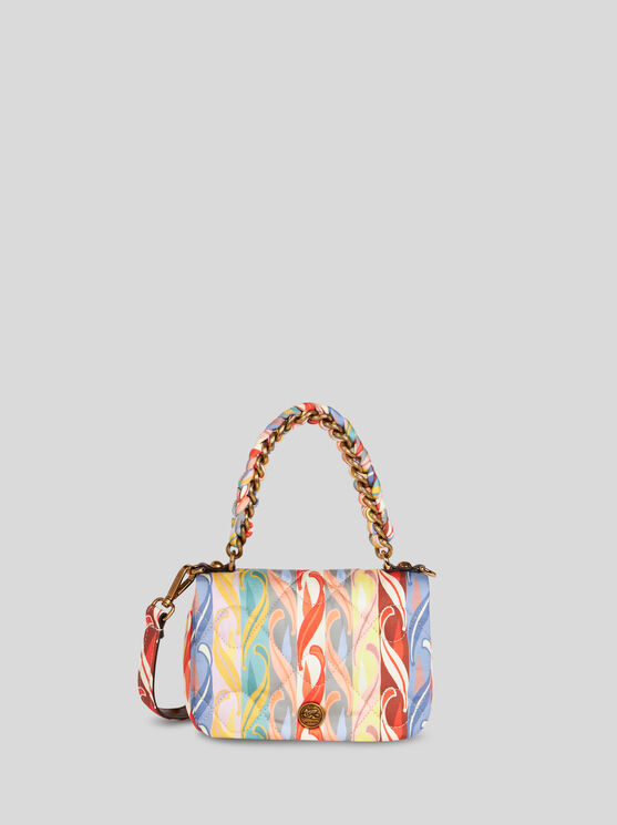 Shop Etro Printed Mini Bond Bag In Light Blue