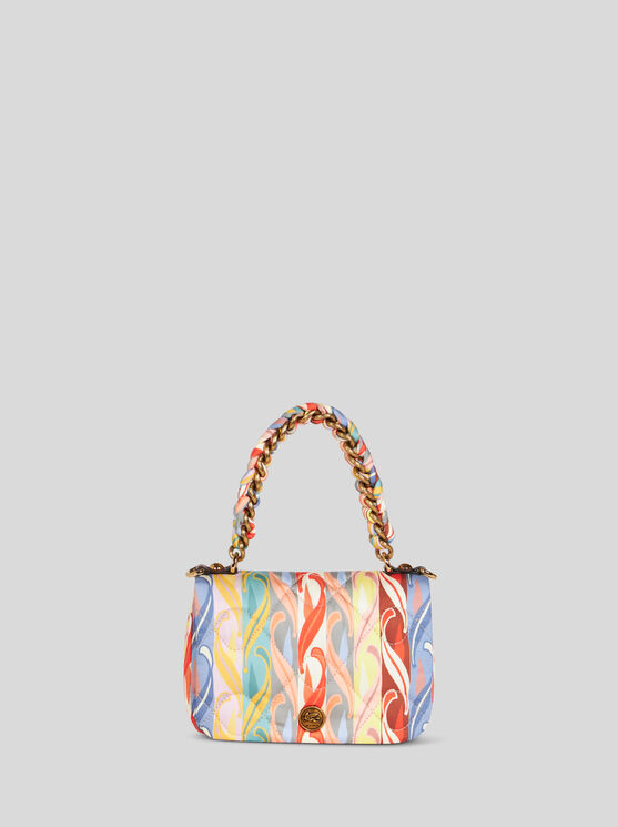 Shop Etro Printed Mini Bond Bag In Light Blue