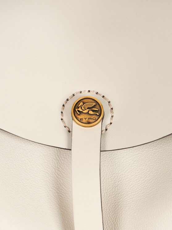 Etro , Medium Leather Pony Bag, Woman, White