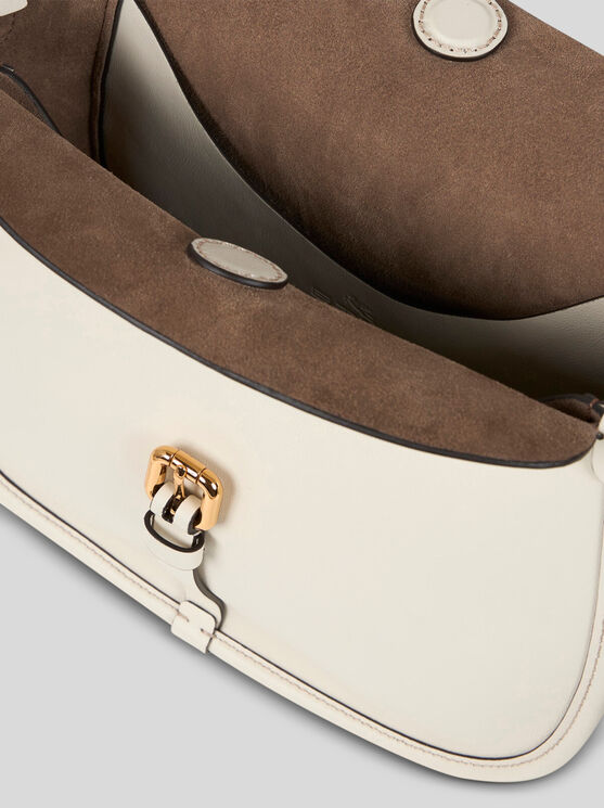 Etro , Medium Leather Pony Bag, Woman, White