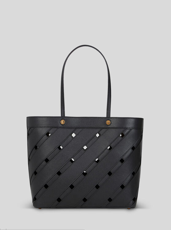 Shop Etro Medium Tote Bag With Cut-outs In Schwarz