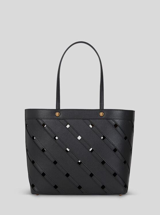 Shop Etro Medium Tote Bag With Cut-outs In Schwarz