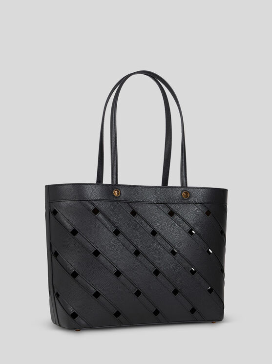 Shop Etro Medium Tote Bag With Cut-outs In Schwarz