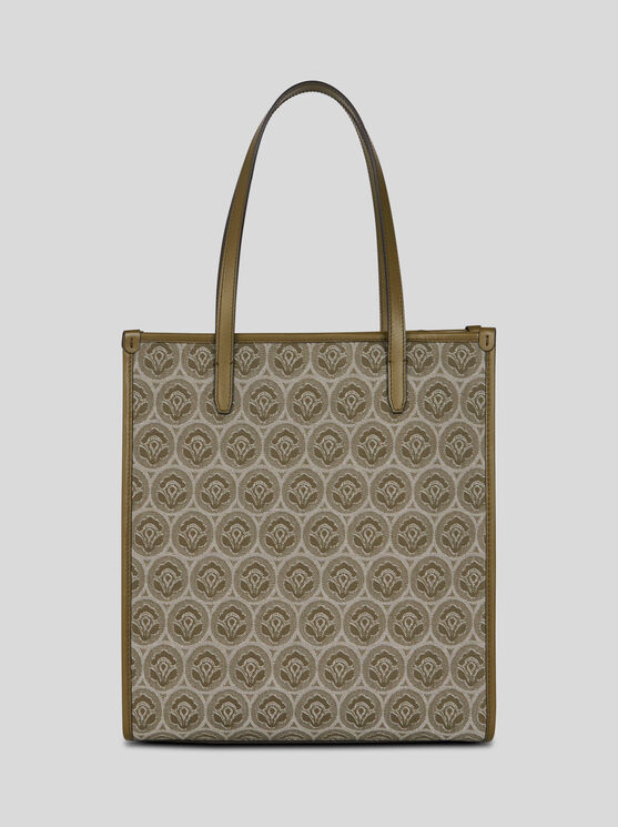 Shop Etro Medium Denim Jacquard Love Trotter Bag In Green