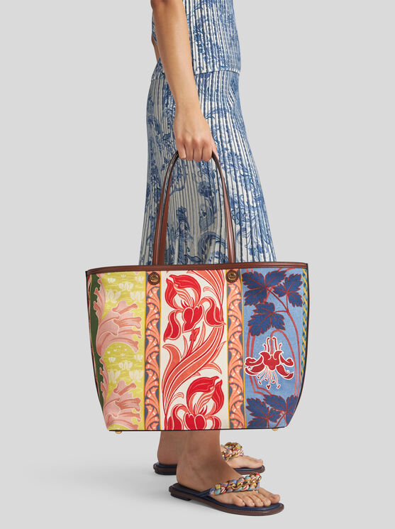 Shop Etro Essential Maxi Printed Bag In Light Blue