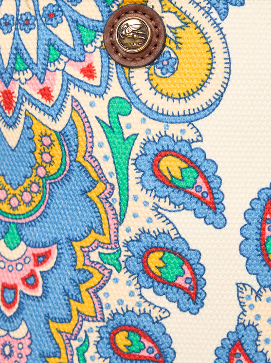 Etro Mini Essential Paisley Print Tote Bag In White