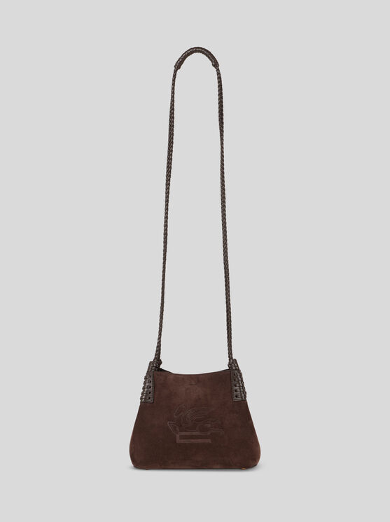 Etro , Mini Libra Tote Bag In Suede, Woman, Brown In Brown