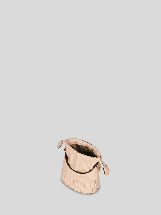 Shop Etro Mini Saturno Bag With Fringing In Pink