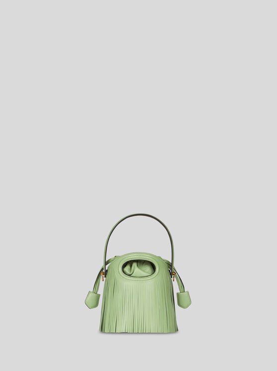 Shop Etro Mini Saturno Bag With Fringing In Green