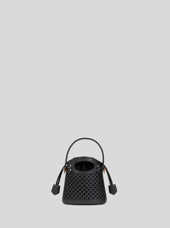 Shop Etro Small Saturno Bag With Cut-outs In Schwarz