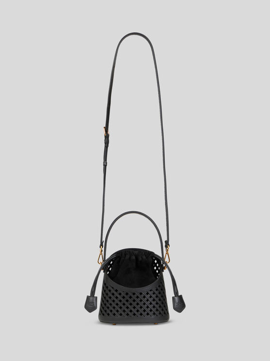 Shop Etro Small Saturno Bag With Cut-outs In Schwarz