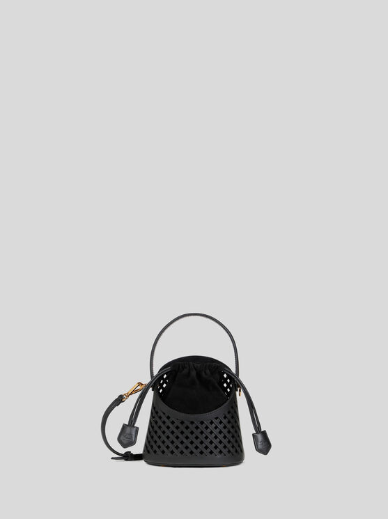 Shop Etro Small Saturno Bag With Cut-outs In Schwarz