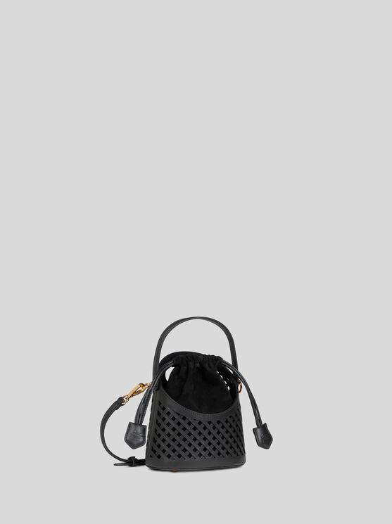 Shop Etro Small Saturno Bag With Cut-outs In Schwarz