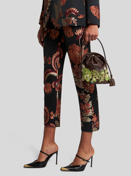 Shop Etro Medium Saturno Bag With Embroidery In Braun