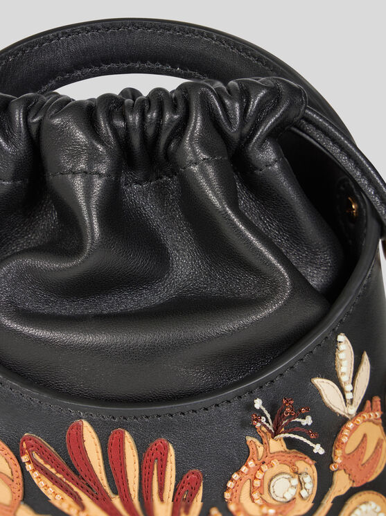 Shop Etro Medium Saturno Bag With Embroidery In Schwarz