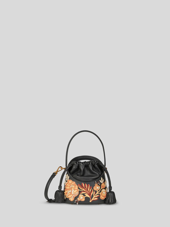 Shop Etro Medium Saturno Bag With Embroidery In Schwarz