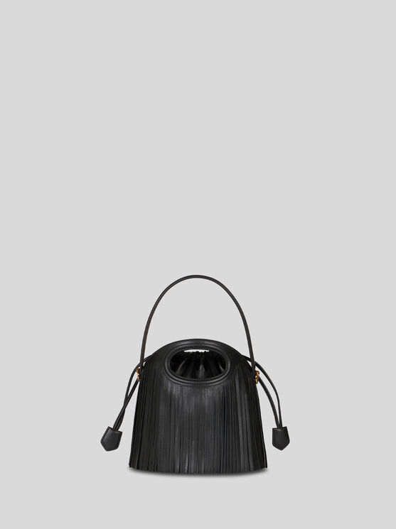 Shop Etro Medium Saturno Bag With Fringing In Black