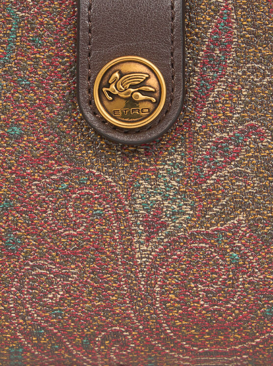 Etro Portemonnaie Mit Paisleymuster Aus Jacquardgewebe In Braun