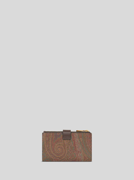 Etro Portemonnaie Mit Paisleymuster Aus Jacquardgewebe In Braun