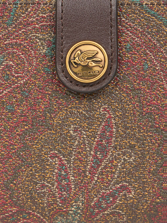 Etro Paisley Jacquard Wallet In Brown