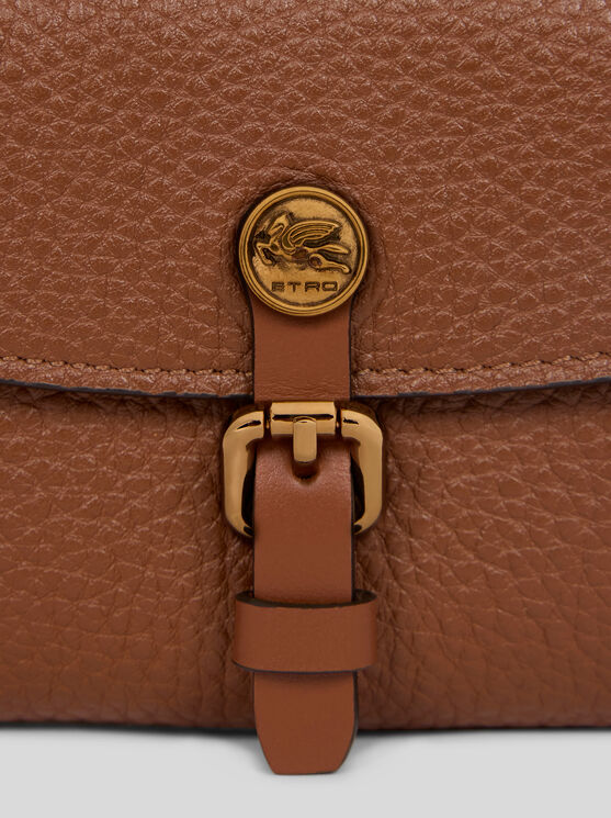 Etro , Kleine Geldbörse Pony Aus Narbenleder, Damen, Hellbraun In Brown