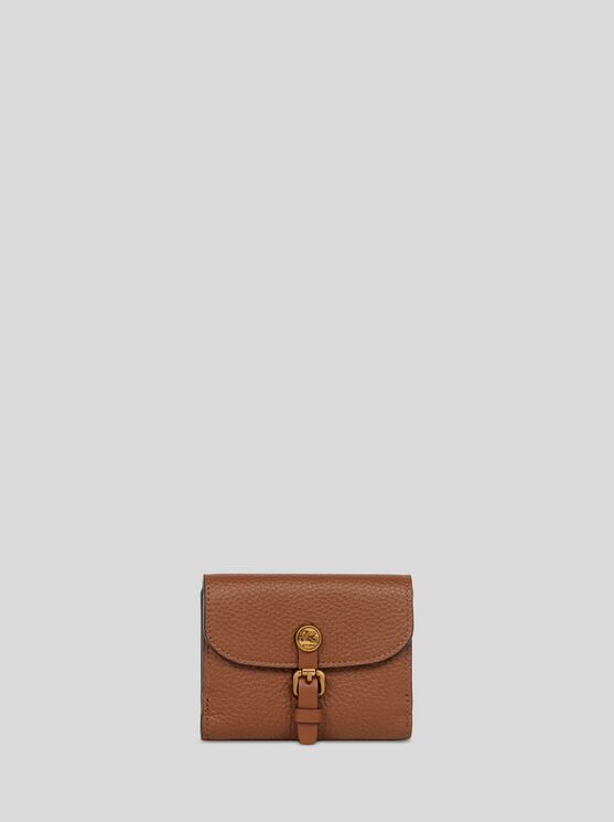 Etro , Kleine Geldbörse Pony Aus Narbenleder, Damen, Hellbraun In Brown