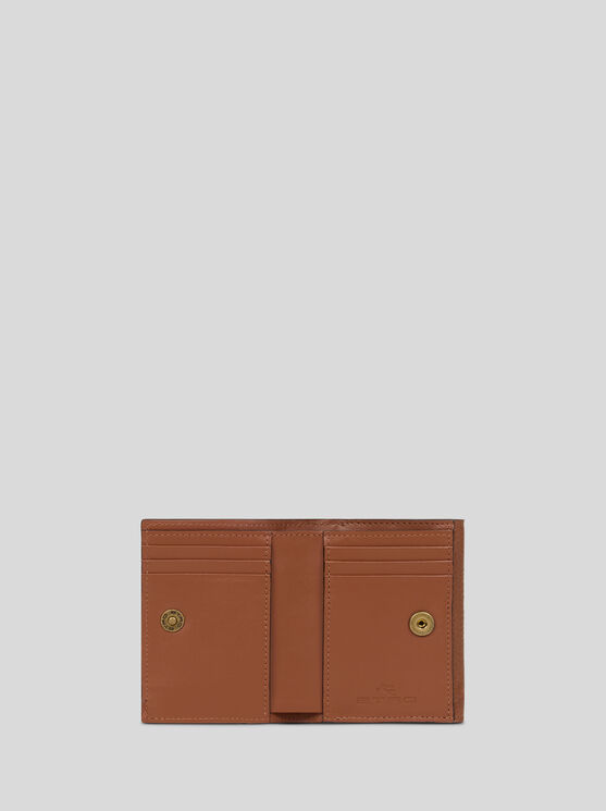 Etro , Kleine Geldbörse Pony Aus Narbenleder, Damen, Hellbraun In Brown