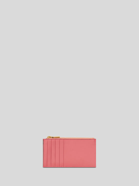 Shop Etro Leather Card Holder With Pegaso In Red