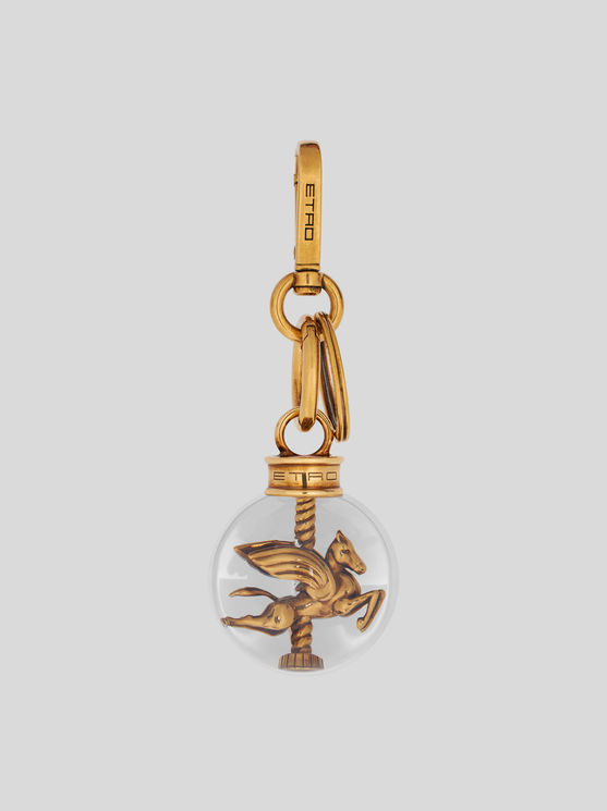 Shop Etro Spherical Pegaso Charm In Gold