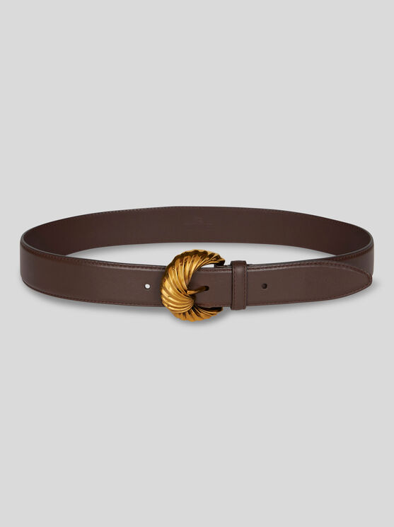 Shop Etro Belt With Paisley Buckle In Brown