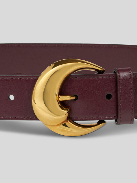 Etro Paisley-buckle Leather Belt In Burgundy