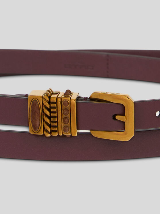 Etro Leather Belt In Braun