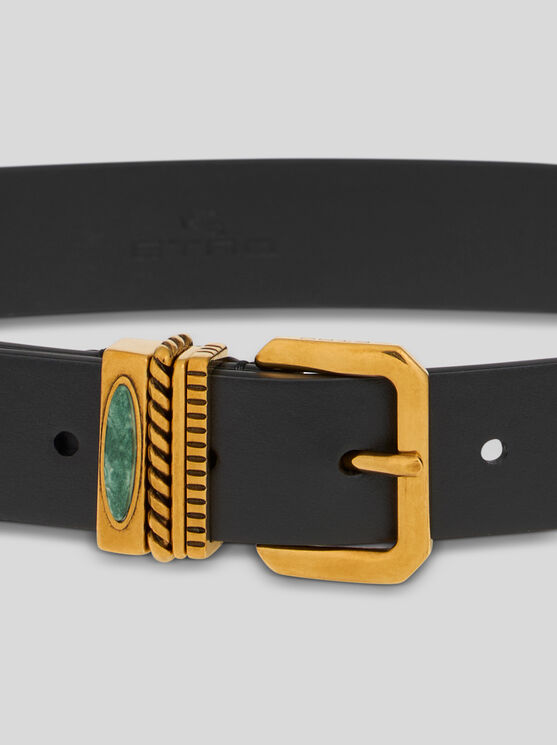 Etro Leather Belt In Schwarz