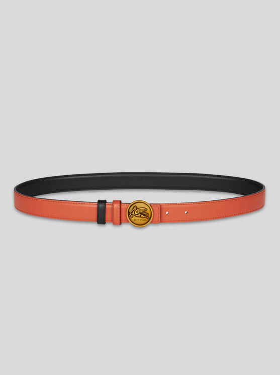 Shop Etro Reversible Belt With Pegaso In Black