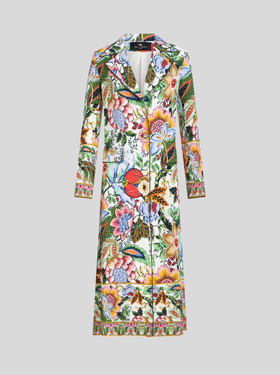 ETRO LONG FLORAL-PRINT DUSTER COAT