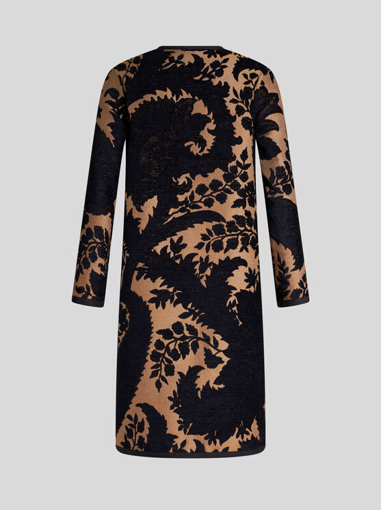 Shop Etro Reversible Chenille Jacquard Coat In Navy Blue