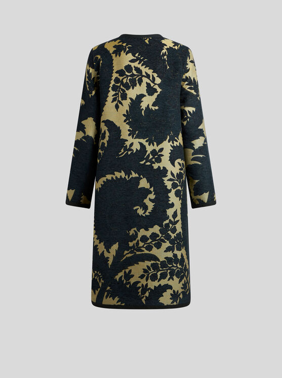 Shop Etro Reversible Chenille Jacquard Coat In Multicolour