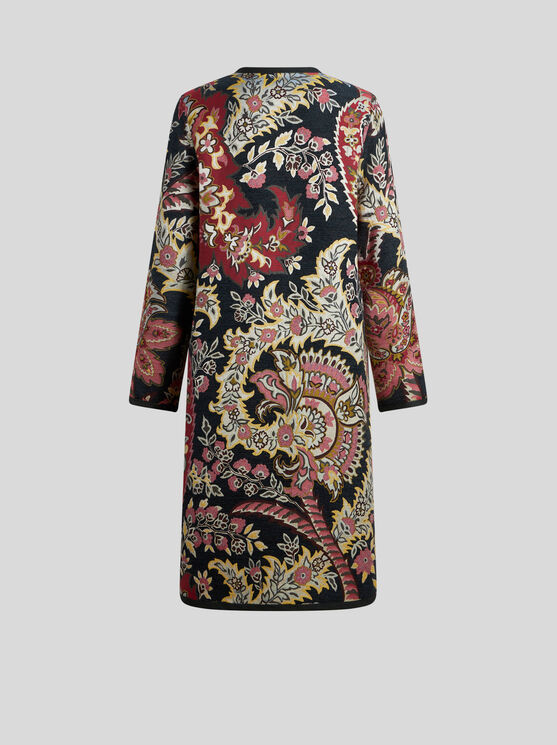 Shop Etro Reversible Chenille Jacquard Coat In Multicolour