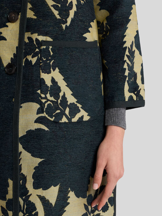 Shop Etro Reversible Chenille Jacquard Coat In Multicolour