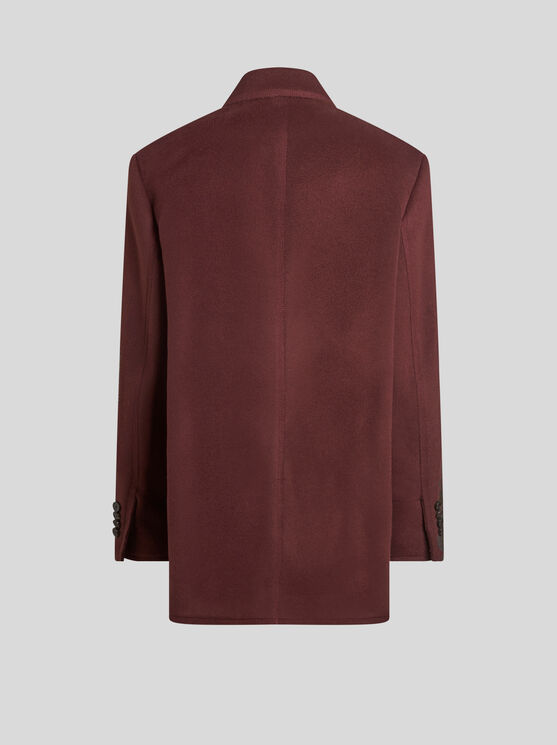 Shop Etro Metallic-print Coat In Bordeaux