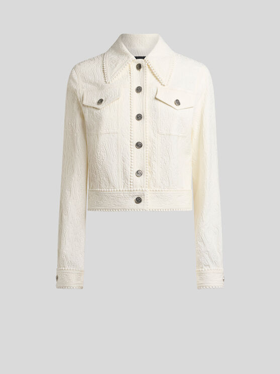 ETRO , CROPPED PAISLEY JACQUARD JACKET, WOMAN, SIZE 46