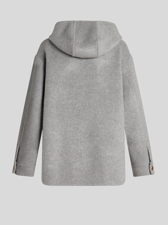 Shop Etro Double-layered Wool And Cashmere Fabric Jacket In Grey