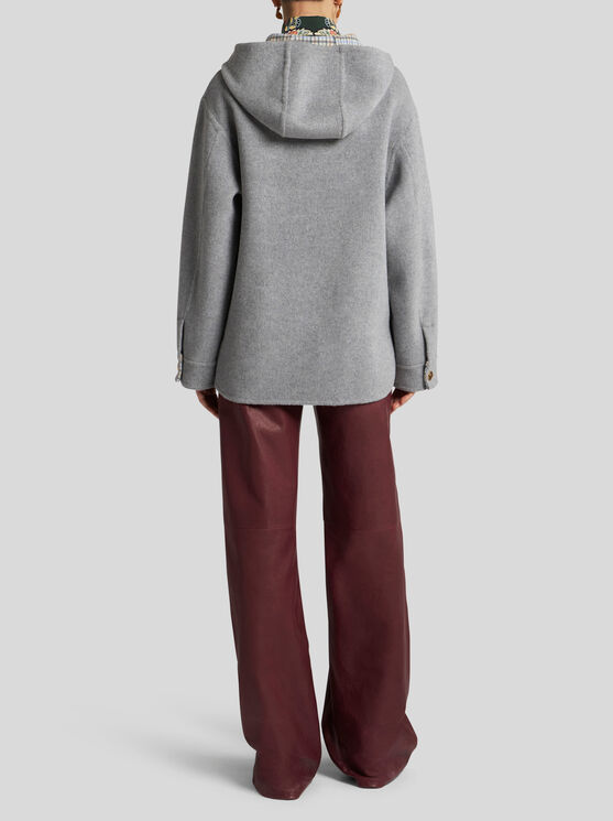 Shop Etro Double-layered Wool And Cashmere Fabric Jacket In Grey