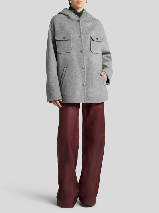 Shop Etro Double-layered Wool And Cashmere Fabric Jacket In Grey