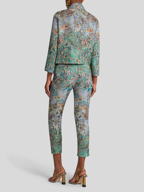 Etro Paisley Print Buttoned Jacket In Light Blue