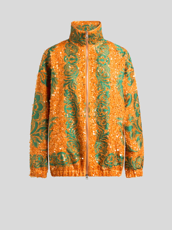 Etro Bomberjacke Mit Pailletten Bestickt Allover In Orange