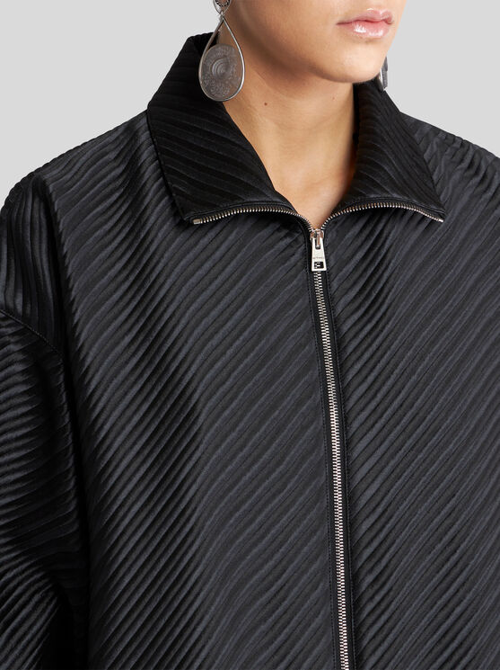 Etro Diagonal Jacquard Bomber Jacket In Black